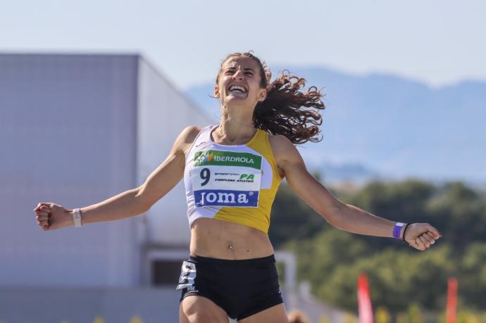 Nerea Bermejo, celebrando su victoria.