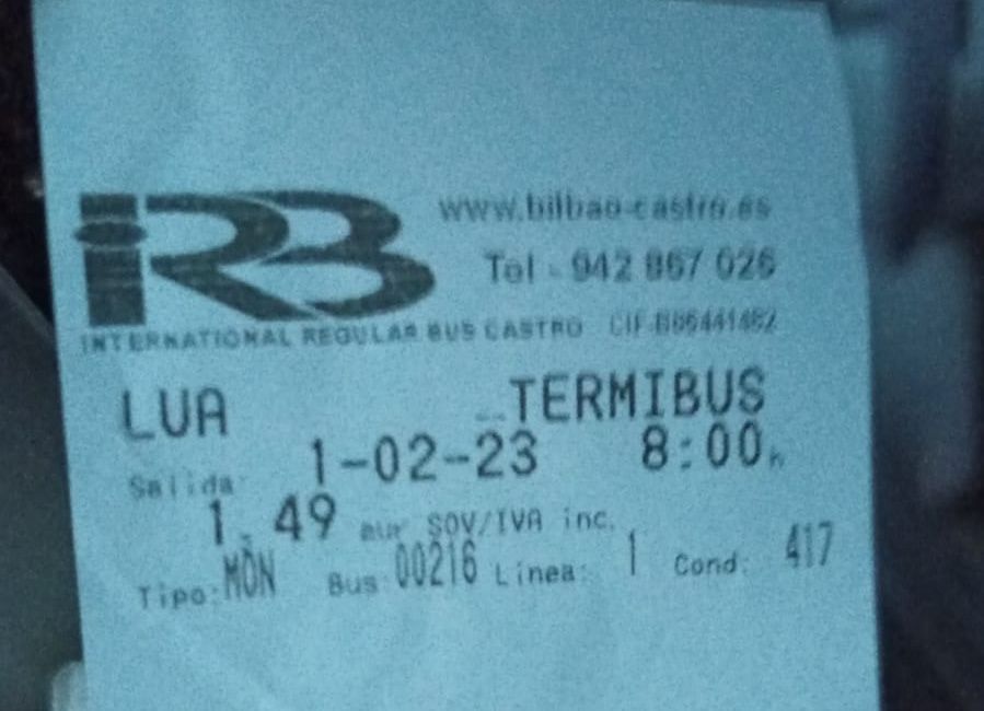 Uno de los tickets entregado esta mañana a un coste de 1,49 euros