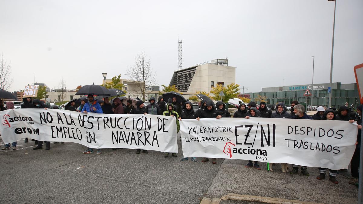 Protesta de la plantilla de Erom.