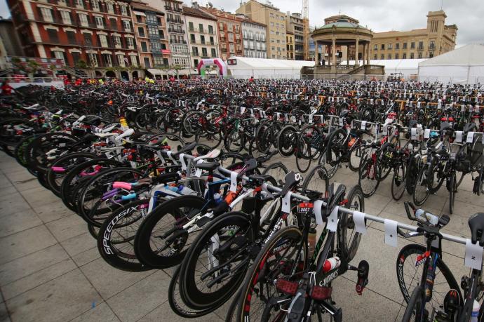 Imagen de bicis participantes en una prueba