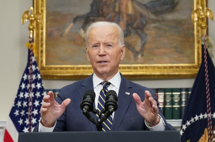 Biden, durante su intervención este viernes en la Casa Blanca.