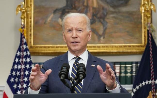 Biden, durante su intervención este viernes en la Casa Blanca.