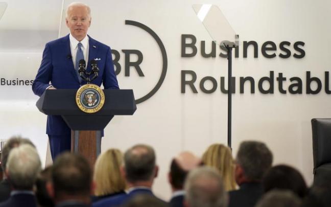 Biden, durante un acto con empresarios en Washington.