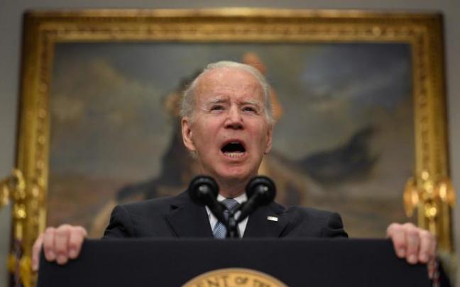 Biden, durante la comparecencia que ha ofrecido este jueves en la Casa Blanca.