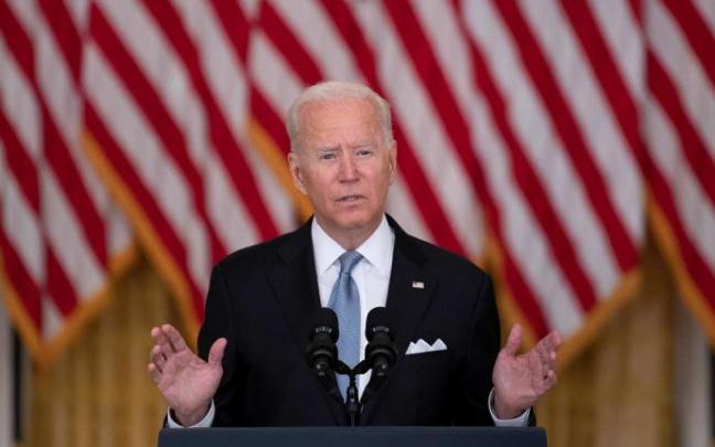Joe Biden, durante su comparecencia.