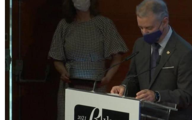 El lehendakari Urkullu durante la entrega de los certificados Bikain El lehendakari Urkullu durante la entrega de los certificados Bikain