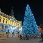 Imagen de archivo iluminación ayuntamiento de Bilbao