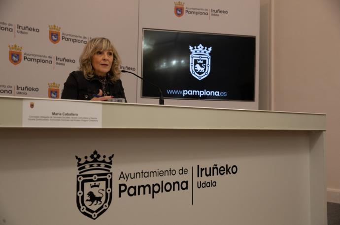 María Caballero en una rueda de prensa.