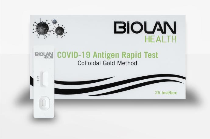 El test rápido de antígenos de Biolan Health.
