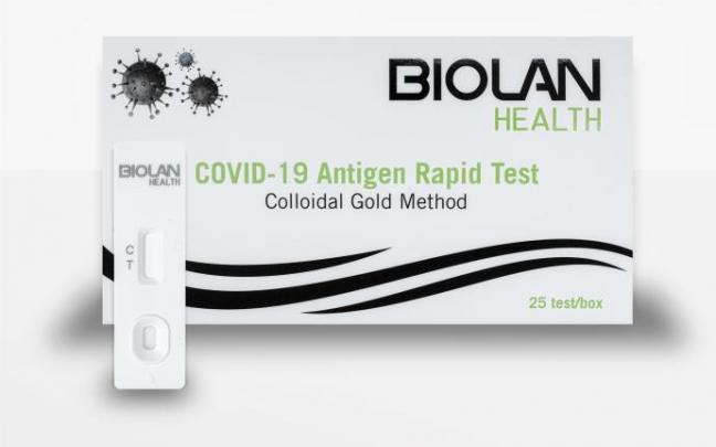 El test rápido de antígenos de Biolan Health.