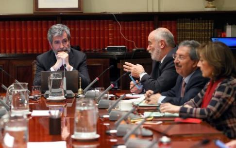 Carlos Lesmes preside el pleno donde el CGPJ evaluaba la idoneidad de Dolores Delgado para el cargo de fiscala general del Estado. Carlos Lesmes preside el pleno donde el CGPJ evaluaba la idoneidad de Dolores Delgado para el cargo de fiscala general del Estado.