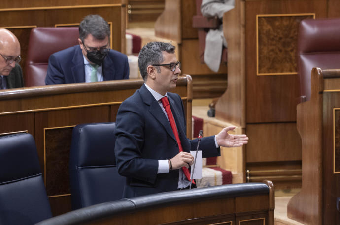 El ministro de la Presidencia, Félix Bolaños, ha tenido que dar explicaciones sobre Pegasus tanto en el Congreso como en el Senado.