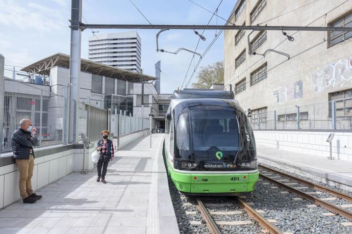 Llegada del tranvía a Bolueta