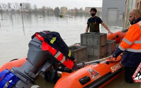 Bomberos de Vitoria llevan comida a unos burros atrapados