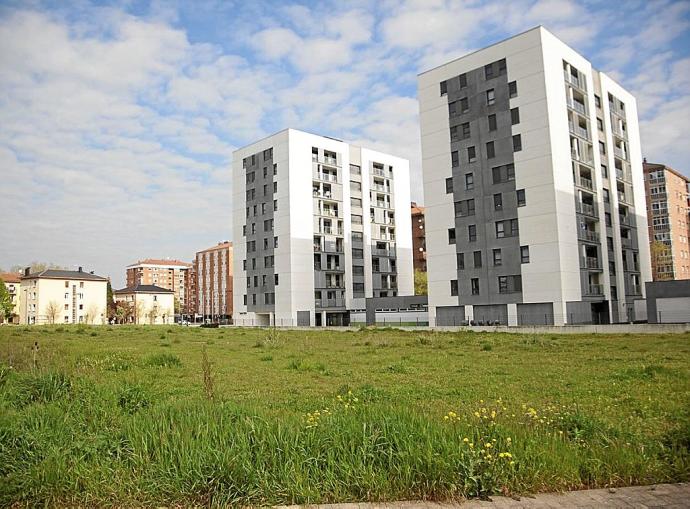 Vista de la parcela de Borinbizkarra que albergará los huertos ecológicos. Foto: Jorge Muñoz