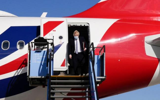 Boris Johnson, ayer en el aeropuerto de Múnich. Boris Johnson, ayer en el aeropuerto de Múnich.