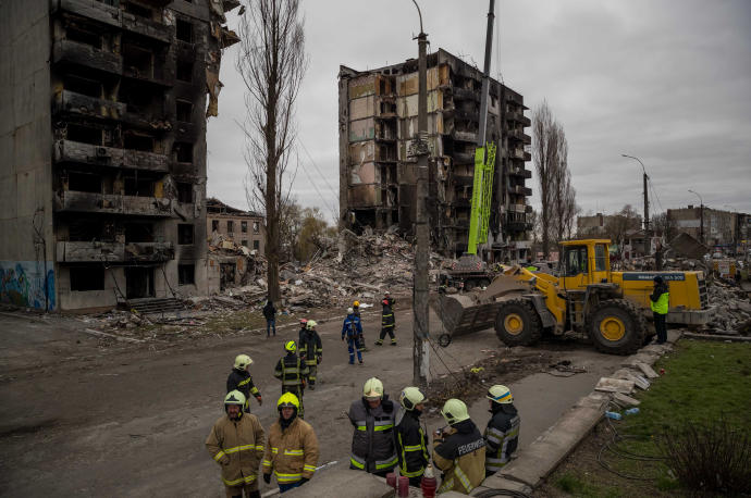 Edificios bombardeados en Borodianka