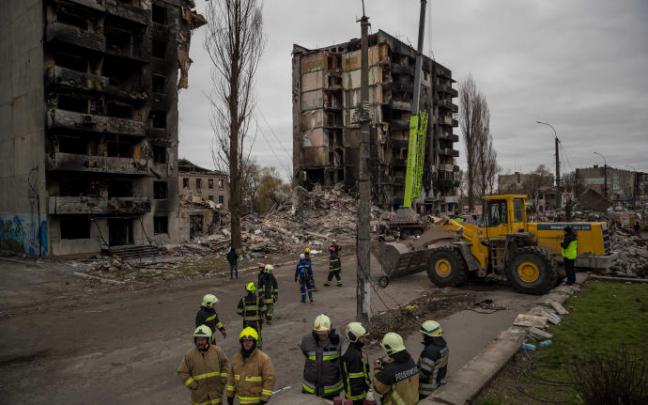 Edificios bombardeados en Borodianka