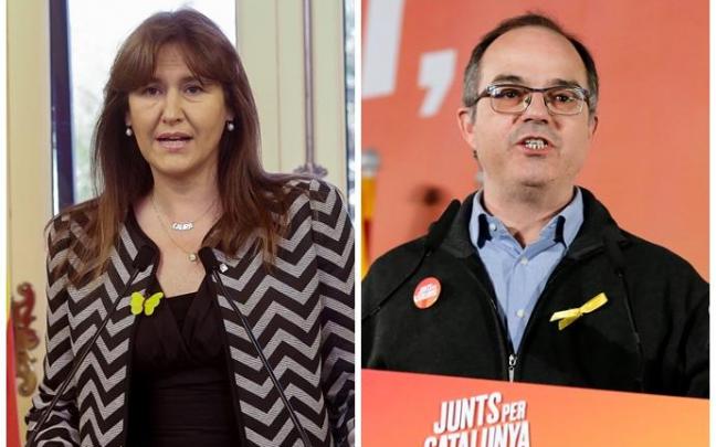 Laura Borràs y Jordi Turull. Laura Borràs y Jordi Turull.