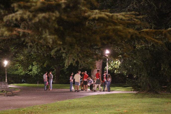 Un grupo de jóvenes hace botellón en Doña Casilda.