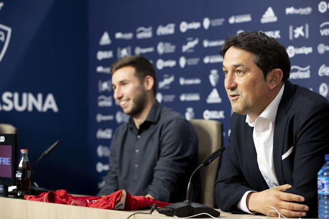 Braulio Vázquez, durante el acto de renovación de Osasuna