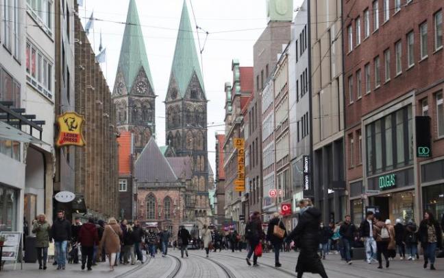Imagen de una calle de la ciudad alemana de Bremen Imagen de una calle de la ciudad alemana de Bremen
