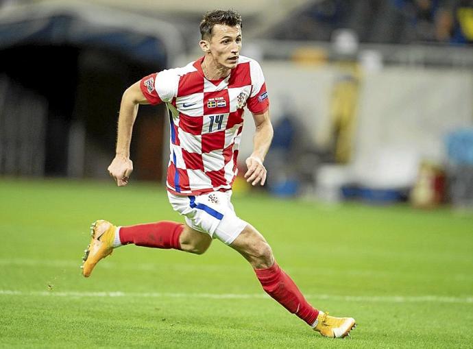 Ante Budimir, en un partido con Croacia. Foto: Efe