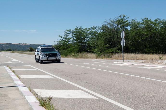 Una patrulla de la Guardia Civil en San Martín de Rubiales.