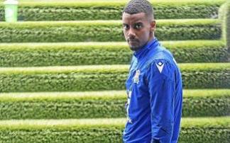 Alexander Isak, al término de un entrenamiento en Zubieta.