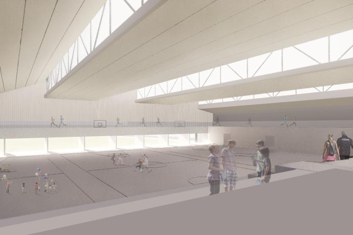 Imagen que presentará la zona interior del polideportivo.