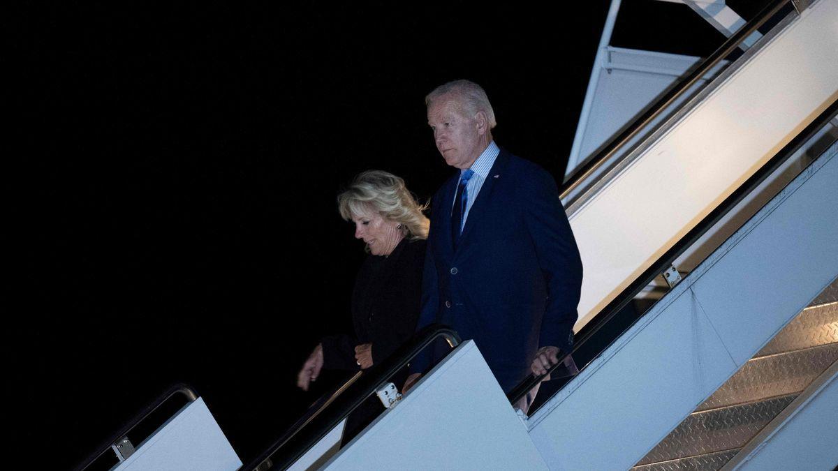 Joe Biden, al llegar a Londres en el Air Force One esta pasada noche