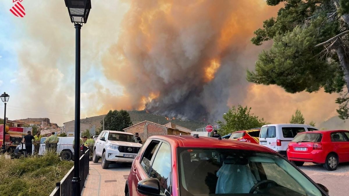 Incendio forestal en Bejís, Castellón.