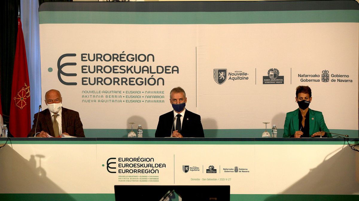 Mandatarios de la eurorregión Nueva Aquitania-Euskadi-Nafarroa.