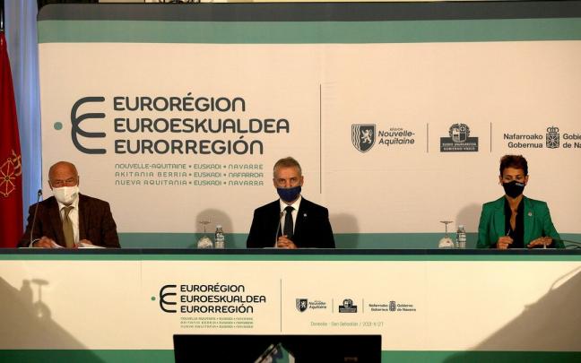 Mandatarios de la eurorregión Nueva Aquitania-Euskadi-Nafarroa. Mandatarios de la eurorregión Nueva Aquitania-Euskadi-Nafarroa.