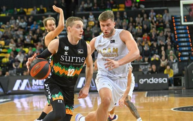 Ludde Hakanson, en el partido del pasado domingo ante el UCAM Murcia.
