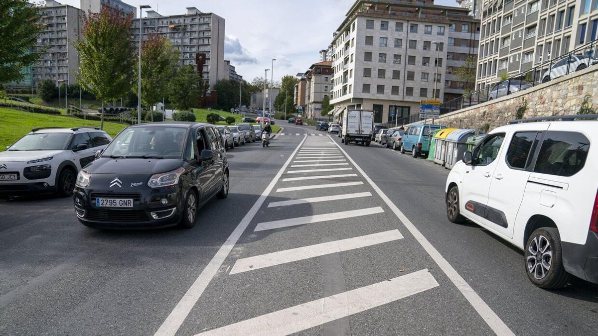 En esta parte de la avenida de Pasai San Pedro, el bidegorri irá por el centro de la calzada.