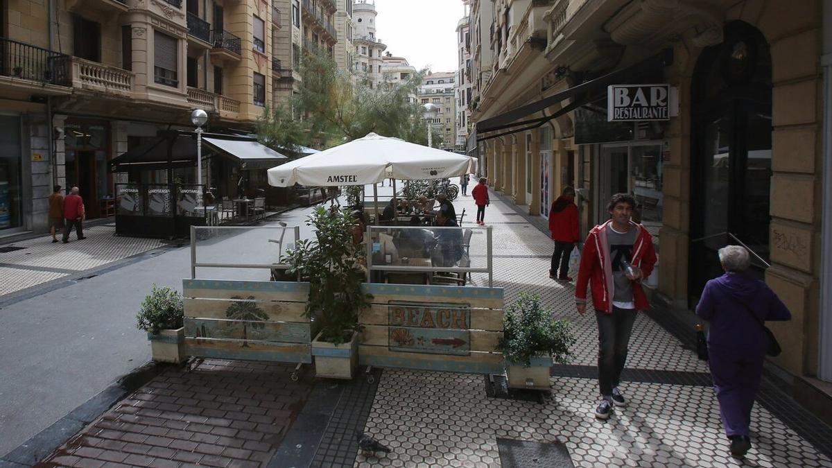 Calle Peña y Goñi de Gros, que contará con otra terraza hostelera.