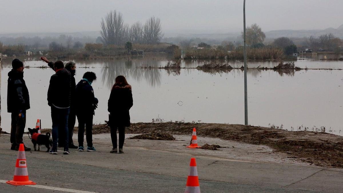 Vista de los daños causados por el agua tras las inundaciones provocados por el desbordamiento del río Ebro, en el municipio de Buñuel.