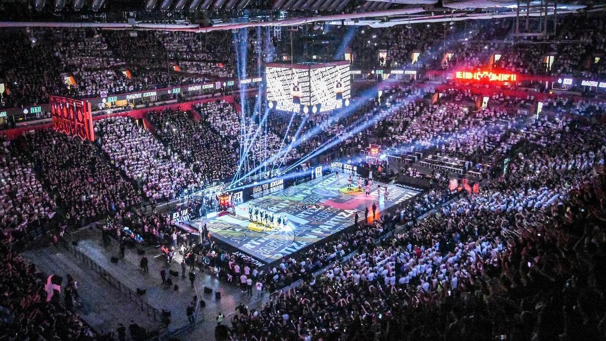 Espectacular vista aérea del Stark Arena la pasada semana antes del inicio del partido entre el Partizan y el Mónaco