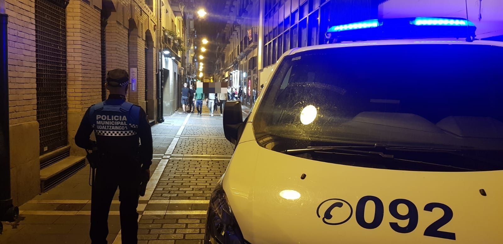 Dispositivo policial en el Casco Antiguo de Pamplona