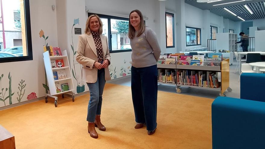 Amaia del Campo y Nerea Cantero en el kulturgune de Lutxana.