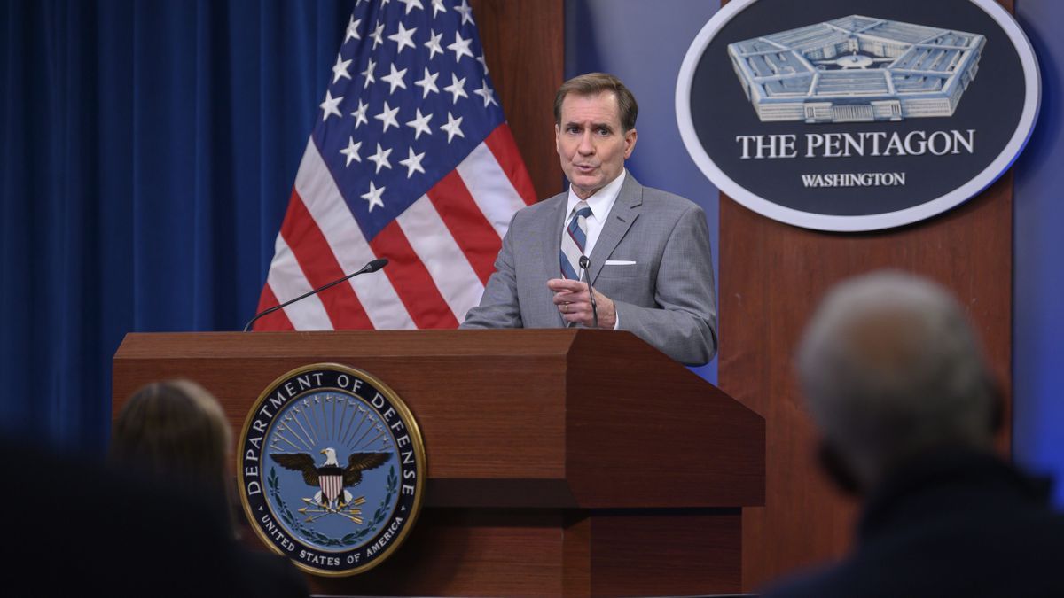 John Kirby, secretario de prensa del Pentágono de EEUU, en Washington.