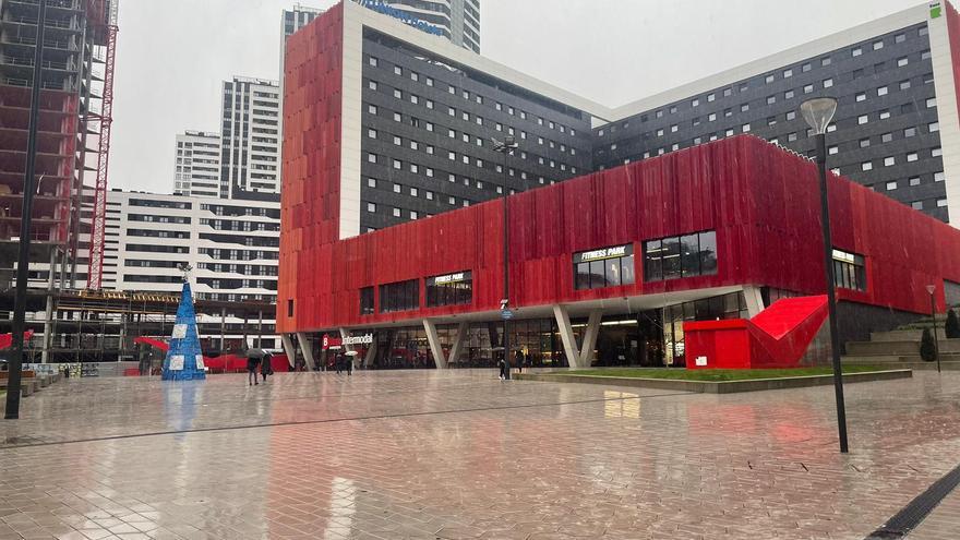 Nieva en el centro de Bilbao