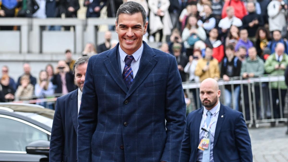 Pedro Sánchez, ayer jueves a su llegada a Praga