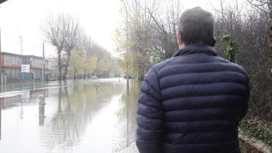 Inundaciones del Zadorra en el polígono industrial de Vitoria.