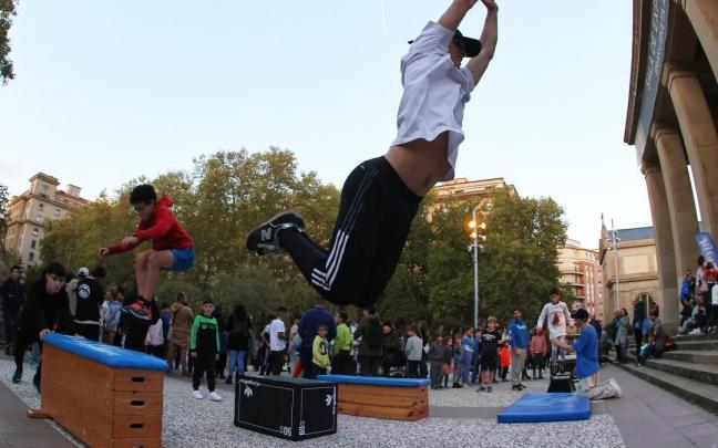 Parkour en el Navarra Arena Parkour en el Navarra Arena