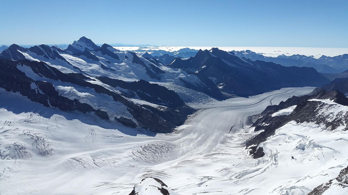 Glaciar de Aletsch, en los Alpes suizos