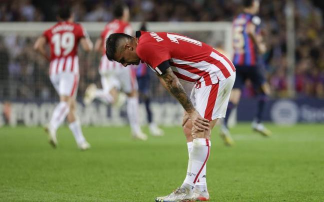 Dani García se duele durante el partido contra el Barcelona Dani García se duele durante el partido contra el Barcelona