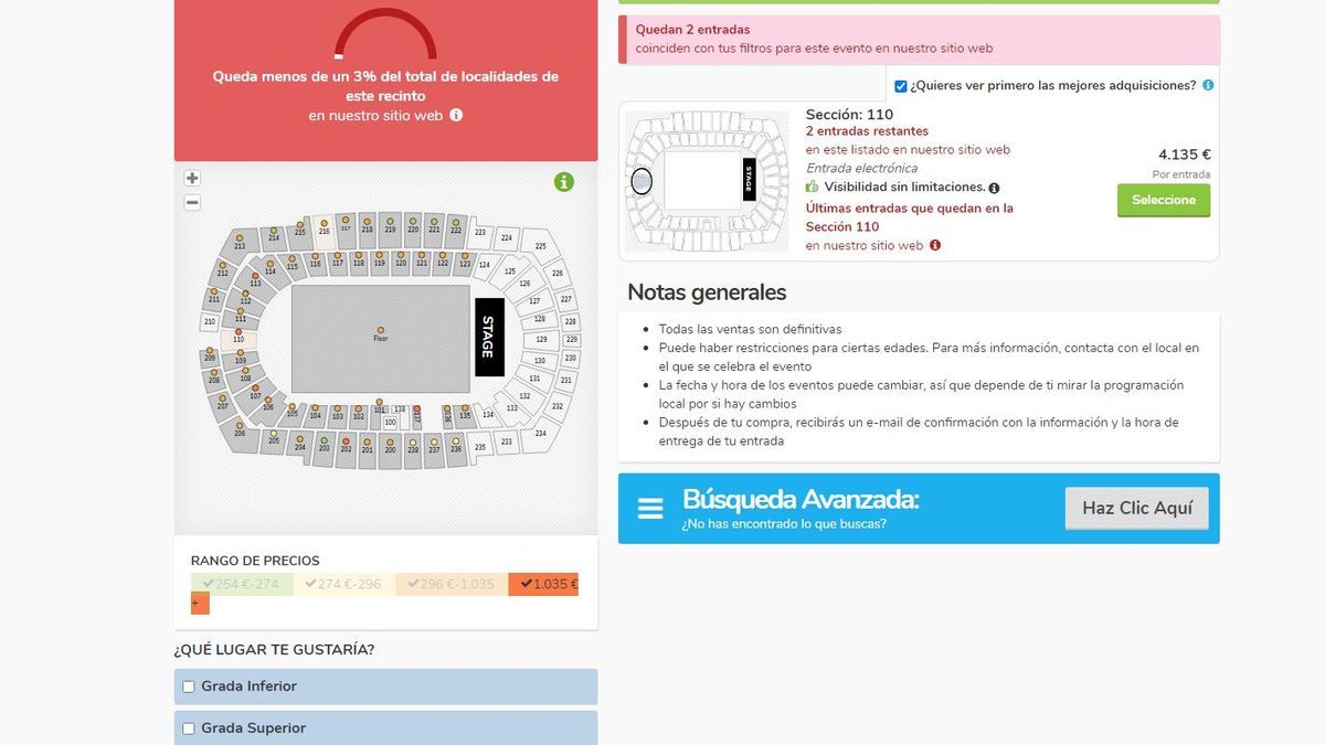 Entradas de reventa de Coldplay.