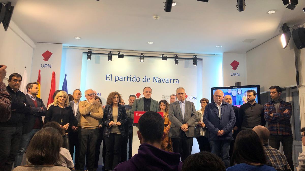 La ejecutiva de UPN, comparece conjuntamente para anunciar la ruptura de la coalición electoral con el PP